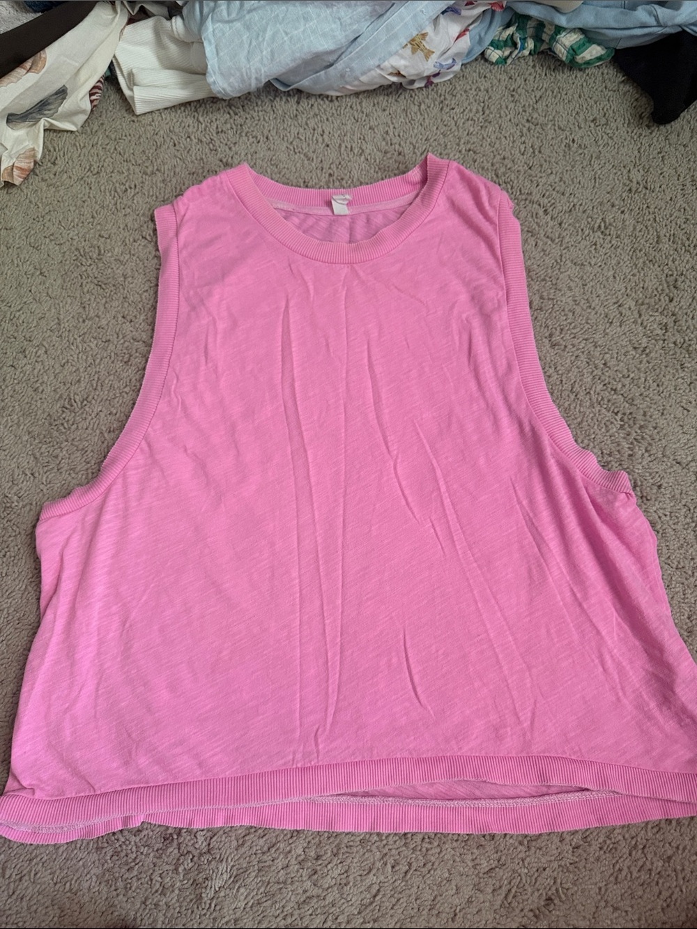Free People Movement-Pink Sleeveless Rib-Trim Tank Top - Women's